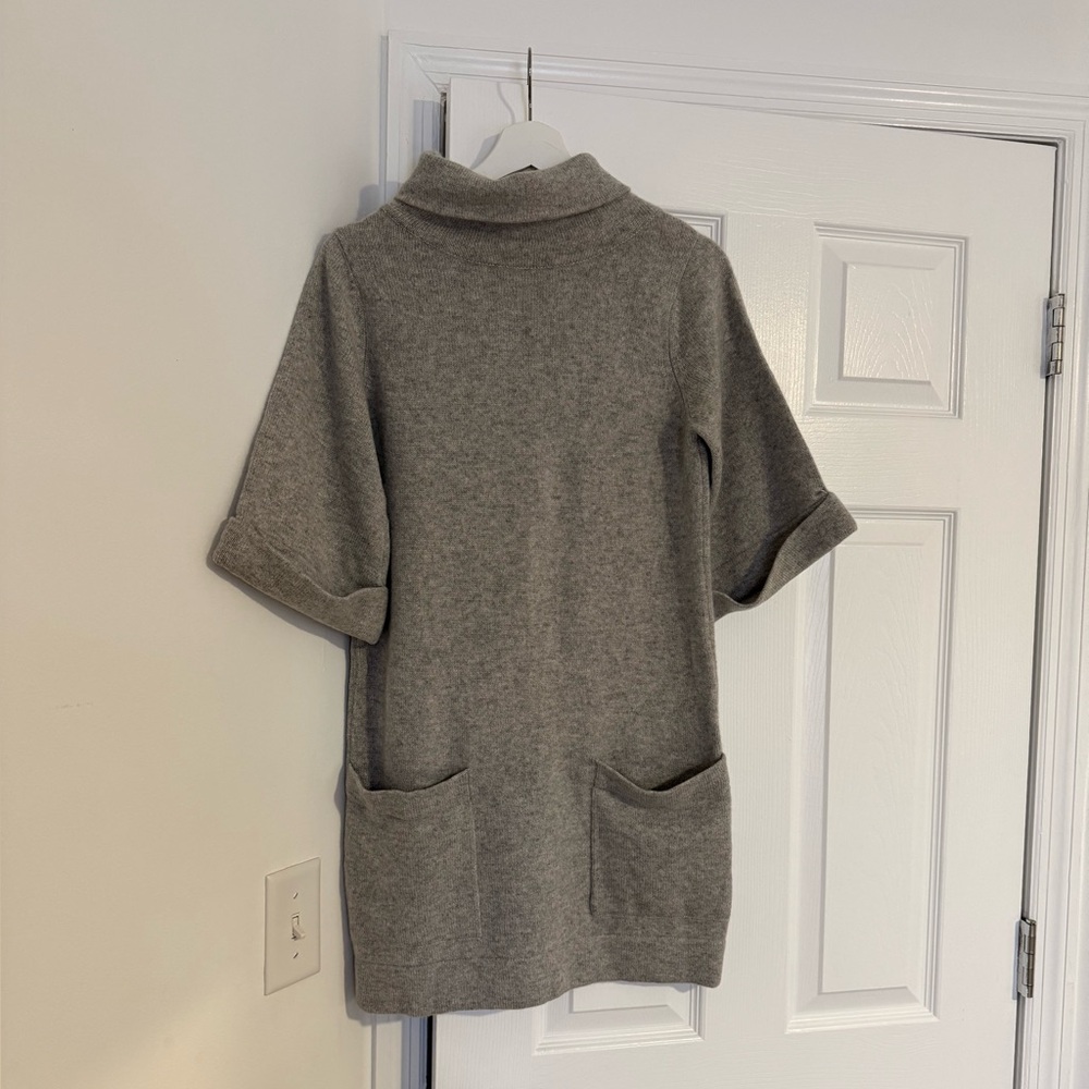 Demylee 100% Cashmere Gray Turtleneck Sweater Dress